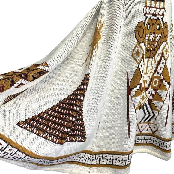 Vintage 70s Sturbridge Aztec Poncho Sweater Womens L Boho Hippie Heritage Retro - Picture 6 of 11